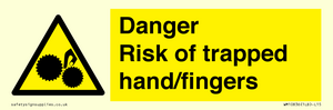 Danger Risk of trapped hand/fingers